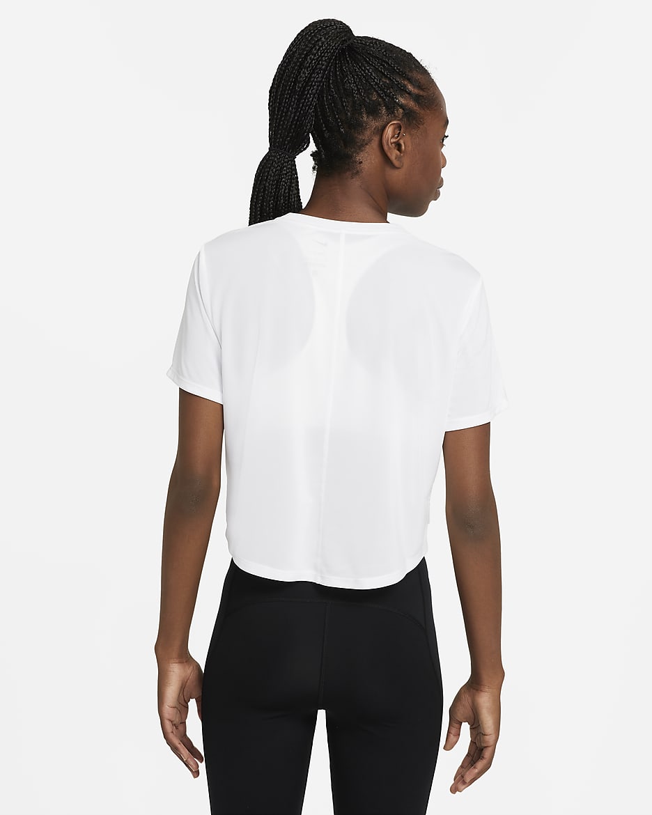 Nike white short sleeve crop top online